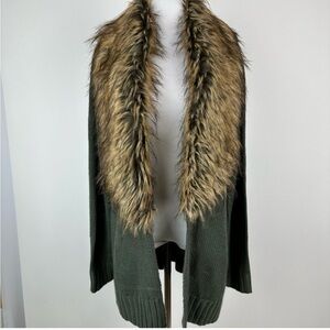 Show Me Your Mumu Ken Faux Fur Trim Cardigan